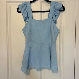 SHEIN Sky Blue Textured Blouse